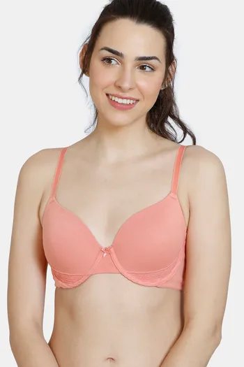Buy Zivame Snuggle Up Padded Wired 3/4th Coverage Basic Bra - Terra Cotta