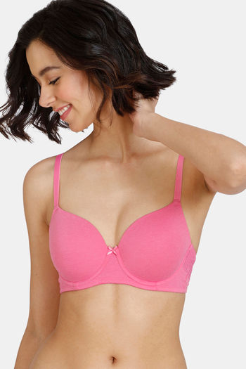 Buy Zivame Snuggle Up Padded Wired 3/4th Coverage Basic Bra - Ibis Rose