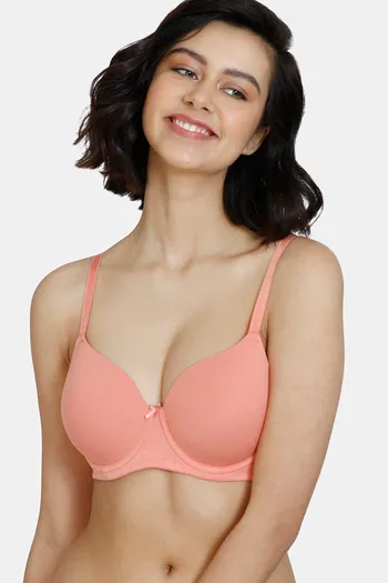 Buy Zivame Snuggle Up Padded Wired 3/4th Coverage Basic Bra - Terra Cotta