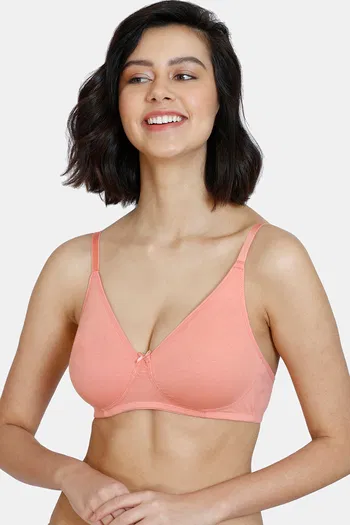 Buy Zivame Snuggle Up Double Layered Non Wired 3/4th Coverage T-Shirt Bra - Terra Cotta