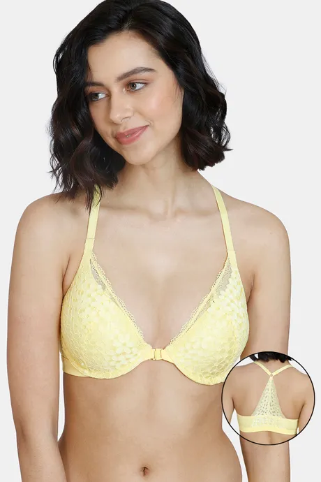 Buy Zivame Serenade Padded Wired 3/4th Coverage Lace Bra - Sunshine at  Rs.628 online