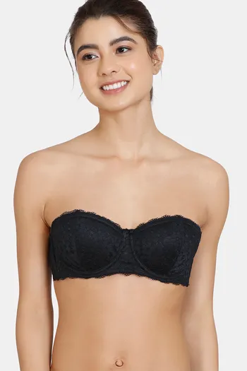 Buy Zivame Serenade Padded Wired 3/4th Coverage Strapless Bra - Anthracite  at Rs.478 online