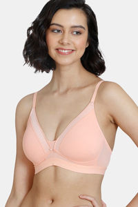 Buy Zivame Pure Bliss Padded Non Wired 3/4th Coverage T-Shirt Bra - Salmon