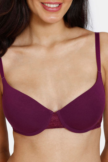 Buy Zivame Purple Wireless Padded T-Shirt Bra for Women Online @ Tata CLiQ