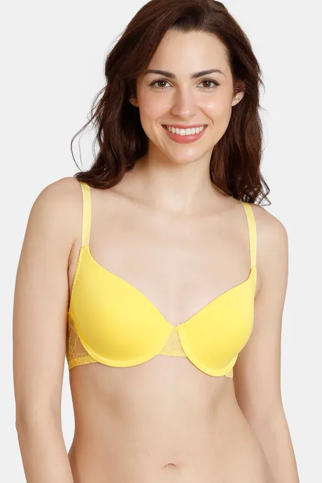 Buy Quttos Wirefree T-shirt Padded Bra - Yellow online