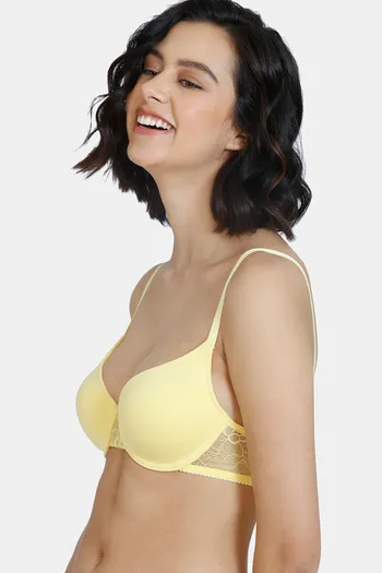 Buy Rosaline Cyber Grove Everyday Double Layered Non Wired 3/4th Coverage  Lace Bra - Rum Raisin at Rs.649 online