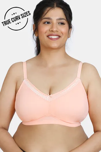 Buy Zivame True Curv Pure Bliss Lightly Lined Non-Wired Full Coverage  Minimiser Bra - Salmon at Rs.538 online