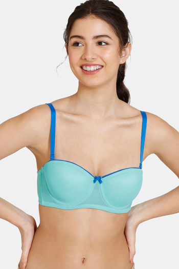 Zivame Sun-Kissed Padded Wired 3/4th Coverage Strapless Bra - Florida Key