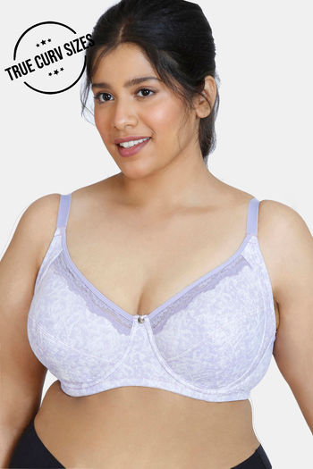 Zivame Jacquard Scrolls Single Layered Non-Wired Full Coverage Super  Support Bra - Rhododendron