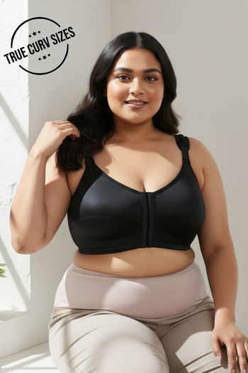 Buy Zivame True Curv Posture Correction Double Layered Non-Wired Full Coverage Super Support Bra - Anthracite