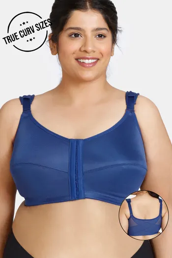 Buy Zivame True Curv Posture Correction Double Layered Non-Wired Full Coverage Super Support Bra - Blue Depth