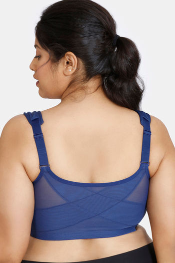 Buy Zivame True Curv Posture Correction Double Layered Non-Wired Full  Coverage Super Support Bra - Blue Depth at Rs.698 online