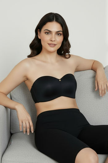 Buy Zivame Innovation Padded Non Wired 3/4Th Coverage Strapless Bra - Anthracite