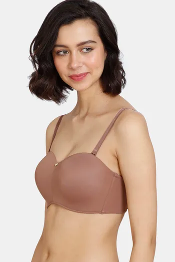Buy Zivame Innovation Padded Non Wired 3/4th Coverage Strapless Bra -  Nutmeg at Rs.1895 online