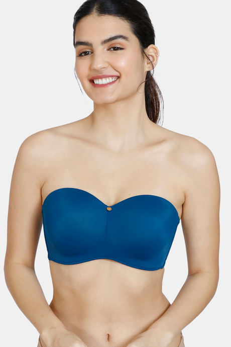 Buy Zivame Beautiful Basics Padded Wired 3/4th Coverage Strapless Bra -  Little Boy Blue at Rs.448 online