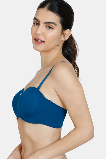 Zivame Women's Polyamide Padded Wired Casual 3/4Th Coverage  Strapless/Multiway Bra (ZI11J1FASHABLUE0038B_Blue_38B)
