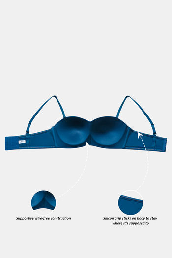 Invisi Non-Padded Non-Wired Full Cup Multiway Strapless T-Shirt Bra In  Royal Blue With Transparent Straps & Band - Cotton Rich:Ultra Soft  Comfortable And Breathable Bra By Clovia price in UAE