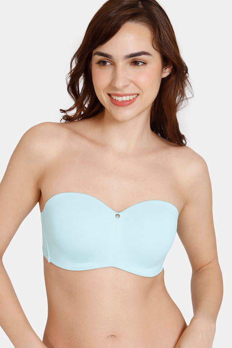 Buy Zivame Vivacious Padded Wired 3-4th Coverage Strapless Bra - Blue Print  online