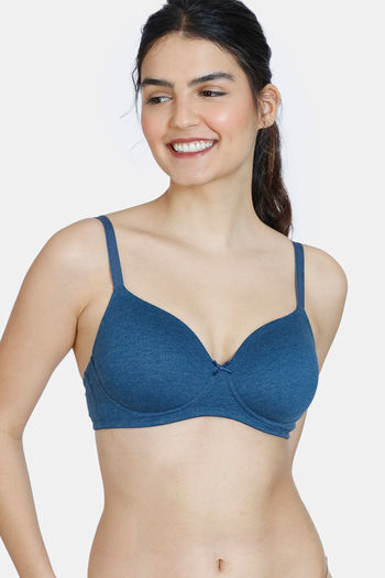 Zivame Beautiful Basics Padded Non Wired 3/4th Coverage T-Shirt Bra – Ibis  Rose – Crazy D India
