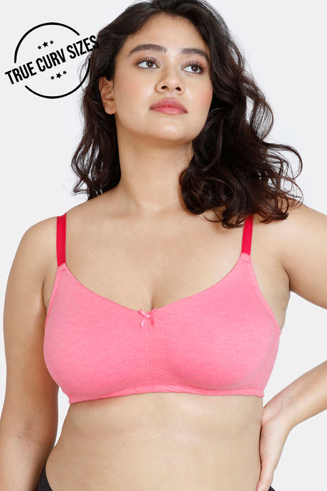 Buy Zivame True Curv Beautiful Basics Double Layered Non Wired 3/4th Coverage  Super Support Bra - Pink Lemonade at Rs.325 online