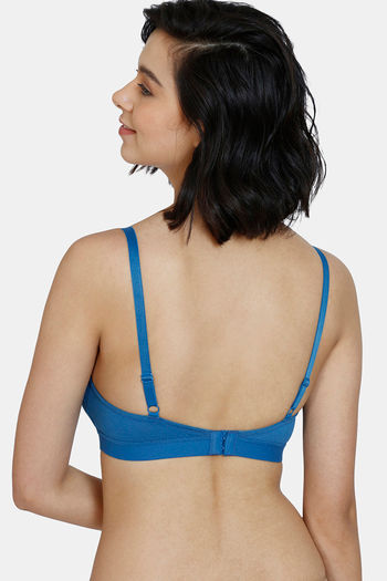 Buy Zivame Women's Cotton Underwire Lightly Padded Seamless Padded Wired  3/4th Coverage T-Shirt Bra-Biscay Bay (ZI1135-Biscay Blue_38) at