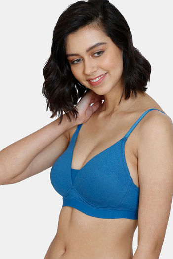 Zivame Beautiful Basics Padded Non Wired 3-4th Coverage T-Shirt Bra - Deep  Peacock Blue in Ahmedabad at best price by Shreeji Lingerie Hub - Justdial