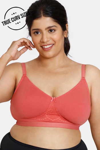 Zivame True Curv Double Layered Non Wired Full Coverage Minimiser Bra - Pink