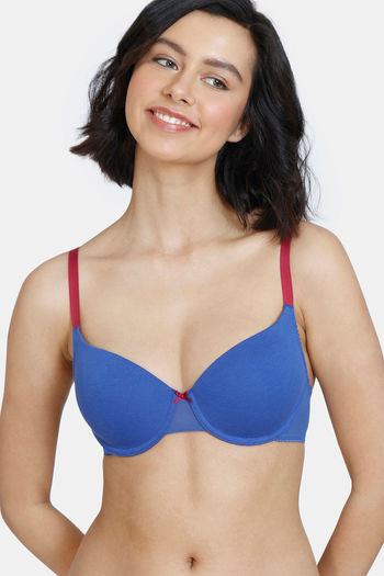 Zivame True Curv Beautiful Basics Double Layered Wired Full Coverage Super  Support Bra - Set Sail