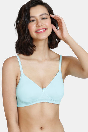 Buy Zivame Conceal Petals Double Layered Non Wired 3/4Th Coverage T-Shirt Bra - Aruba Blue