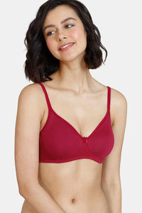 Buy Zivame Conceal Petals Double Layered Non Wired 3/4Th Coverage T-Shirt Bra - Beet Red