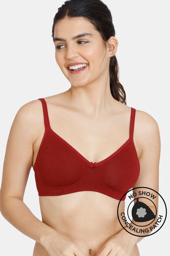 Buy Zivame Conceal Petals Double Layered Non Wired 3/4th Coverage T-Shirt  Bra - Sundried Tomato at Rs.329 online