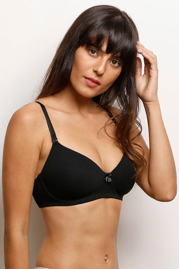 Buy Zivame Padded Non Wired 3/4th Coverage T-Shirt Bra - Anthracite at  Rs.907 online