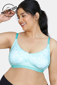 Buy Zivame Mio Amore Double Layered Padded Non-Wired Full Coverage Super Support Bra - Green Print