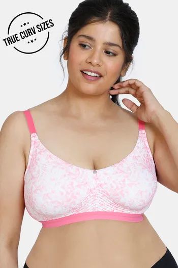 Buy Zivame True Curv Mio Amore Double Layered Non Wired Full Coverage Super  Support Bra - Pink Print at Rs.348 online