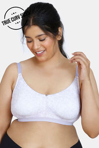 Buy Zivame Mio Amore Double Layered Padded Non-Wired Full Coverage Super Support Bra - Purple Print