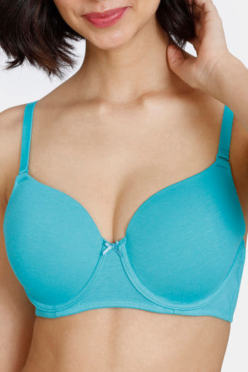 Buy Zivame Beautiful Basics Padded Wired 3/4th Coverage T-Shirt Bra -  Ceramic at Rs.399 online