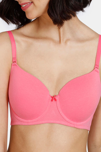 Buy Zivame Beautiful Basics Padded Wired 3/4th Coverage Strapless Bra - Pink  Lemonade at Rs.448 online