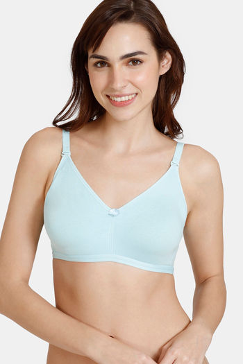 Buy Zivame Beautiful Basics Double Layered Non Wired 3/4th Coverage T-Shirt Bra - Clearwater