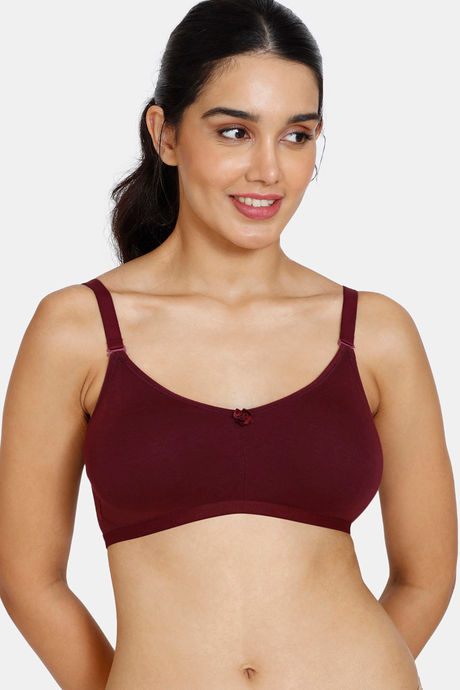 Zivame Padded Non Wired 3/4th Coverage T-Shirt Bra - Summer Fig