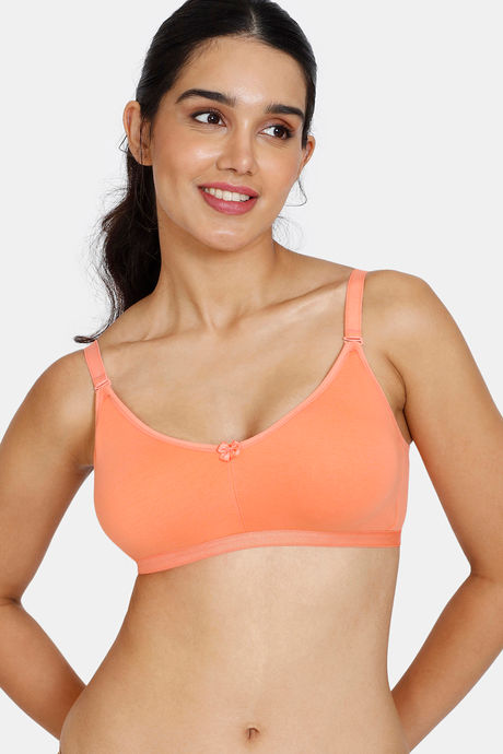 Buy Zivame Beautiful Basics Double Layered Non Wired 3/4th Coverage T-Shirt  Bra - Fresh Salmon at Rs.269 online