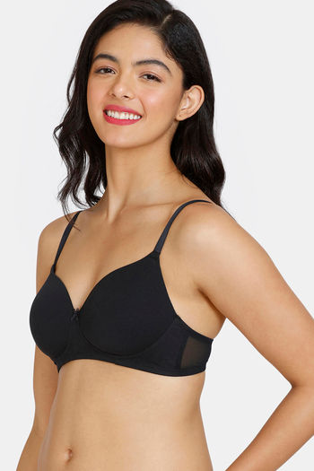 Buy Zivame Padded Wired 3/4th Coverage T-Shirt Bra - Anthracite at Rs.659  online
