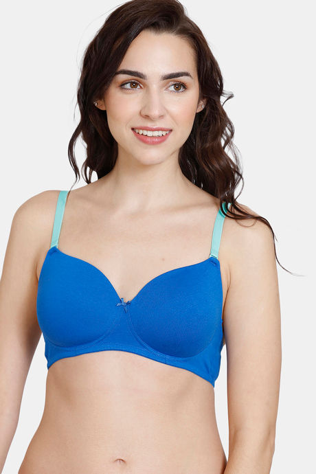 Buy Zivame Beautiful Basics Padded Non Wired 3/4th Coverage Backless Bra  Depth - Blue online