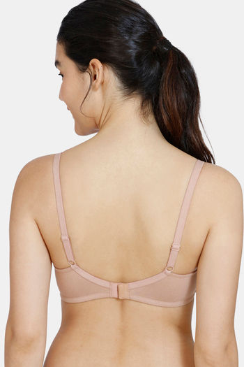 Buy Zivame Beautiful Basics Double Layered Non Wired 3/4th Coverage T-Shirt  Bra - Roebuck at Rs.334 online