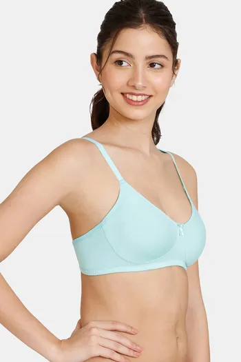 Buy Zivame Beautiful Basics Double Layered Non Wired 3/4th Coverage T-Shirt  Bra - Aruba Blue at Rs.292 online