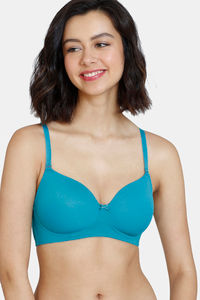 Buy Zivame Padded Non Wired 3/4th Coverage T-Shirt Bra - Biscay Bay
