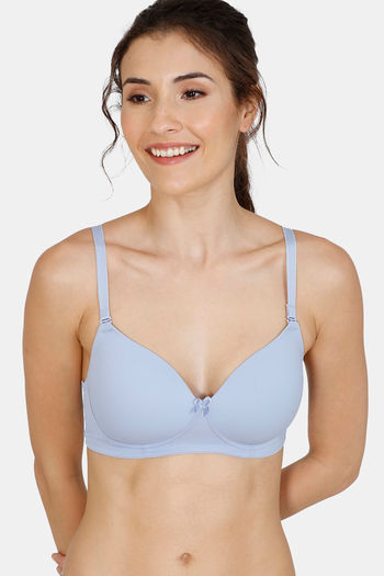 Buy Zivame Padded Non Wired 3/4th Coverage T-Shirt Bra - Blue Heron