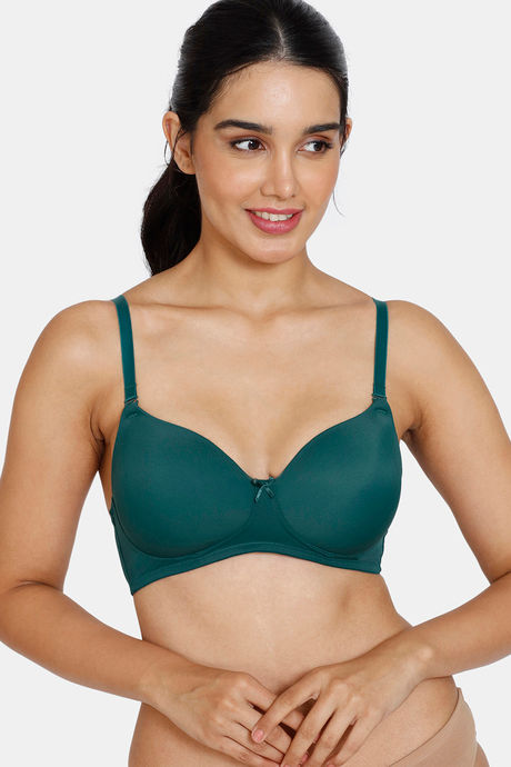 Buy Zivame Padded Non Wired 3/4th Coverage T-Shirt Bra - Botanical Garden  at Rs.584 online