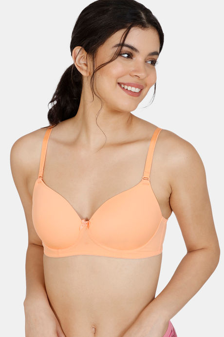 Buy Zivame Padded Non Wired 3/4th Coverage T-Shirt Bra - Gold Flame at  Rs.907 online