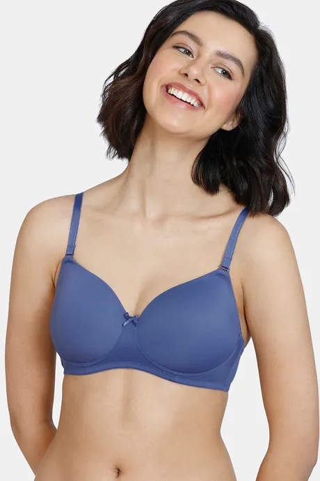 Buy Zivame Women's Polyester Cotton Non Padded Underwire_Type.Value Casual  3/4Th Coverage Maternity Bra (ZI11GBFASH0BLUE0032B_Blue_32B) at