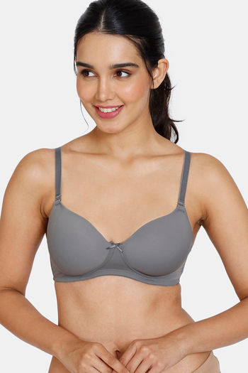 Buy Zivame Padded Non Wired 3/4th Coverage T-Shirt Bra - Lava Smoke at  Rs.909 online